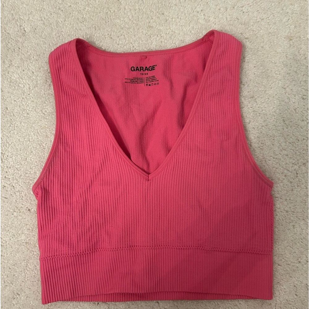 Ribbed V Neck ribbed top
